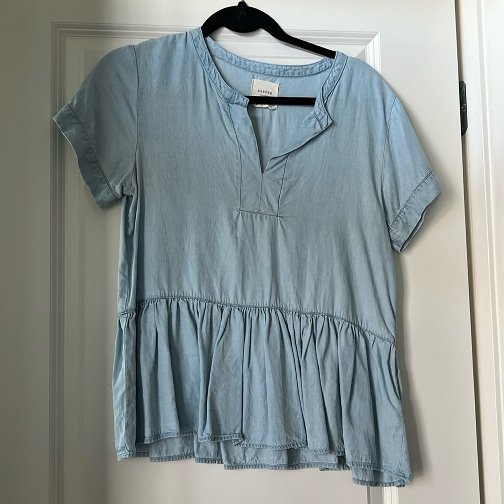 Medium denim boutique blouse